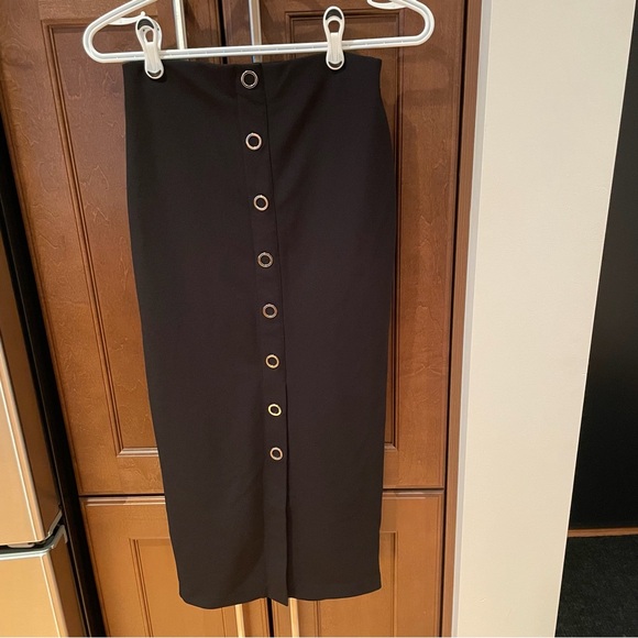 Dynamite Dresses & Skirts - Dynamite Black Pencil Skirt with Button Detail